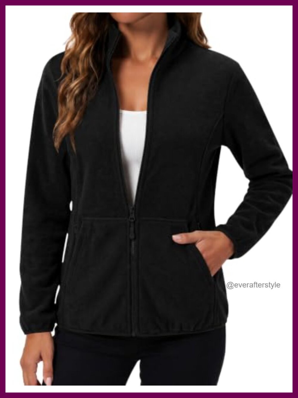 LOMON Women's Fleece Jacket Full Zip Lightweight 6 Pockets Coat
